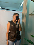 Chaqueta polipiel safari