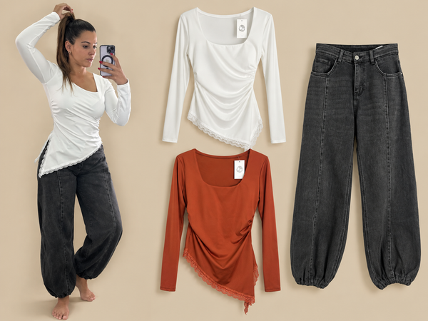 Pantalón oscuro puño